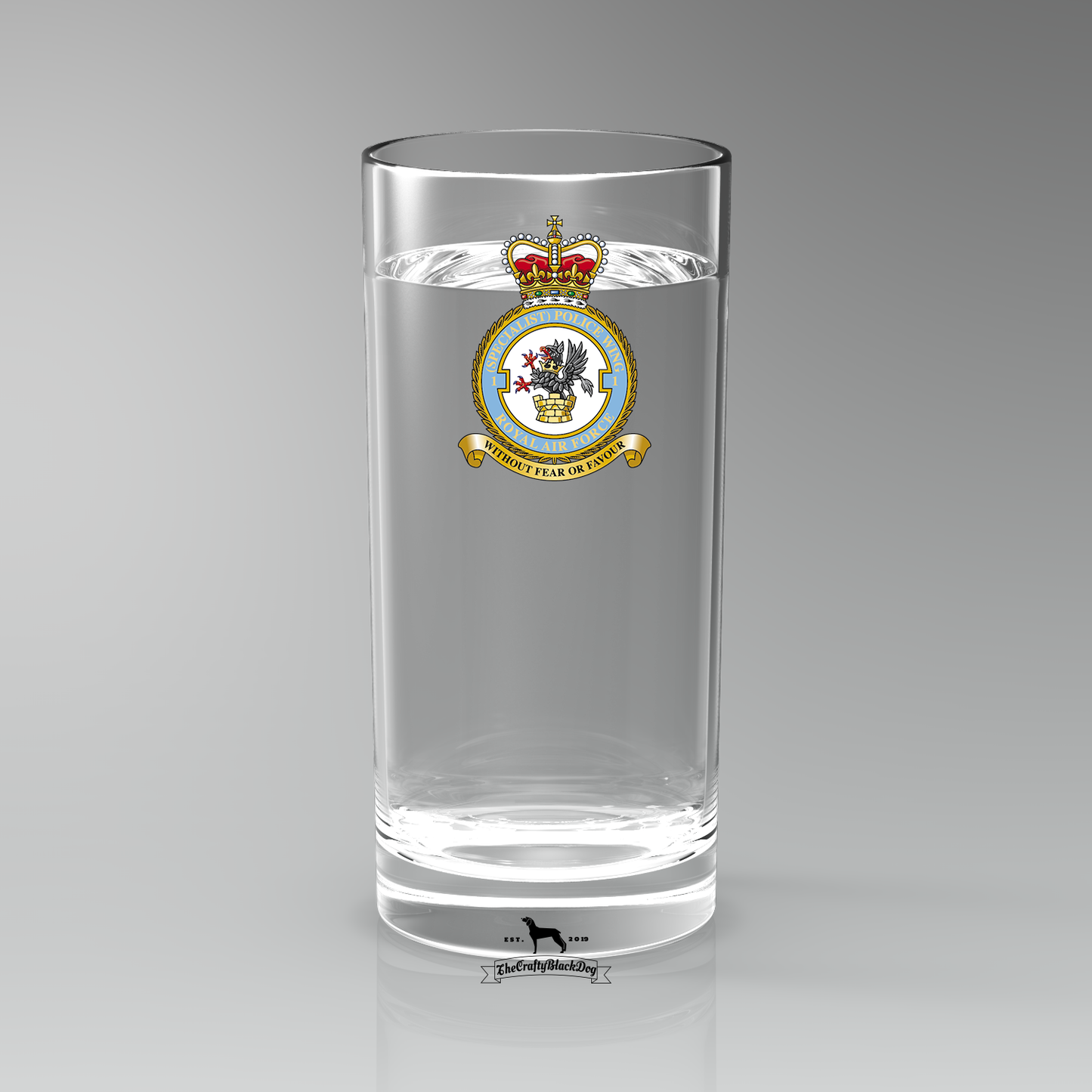 1 SQUADRON SPECIALIST POLICE WING - Straight Gin/Mixer/Water Glass
