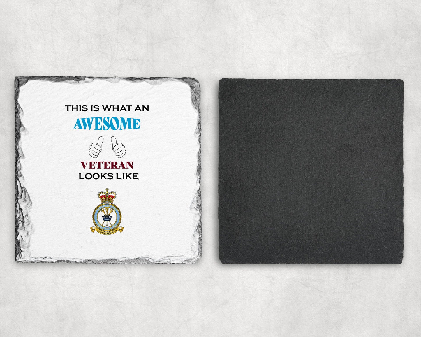 RAF Music - Veteran - Slate Coaster