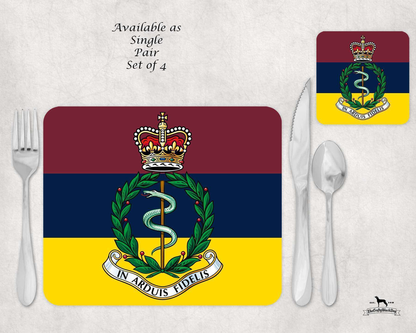 Royal Army Medical Corps - Placemat &amp; Coaster Set