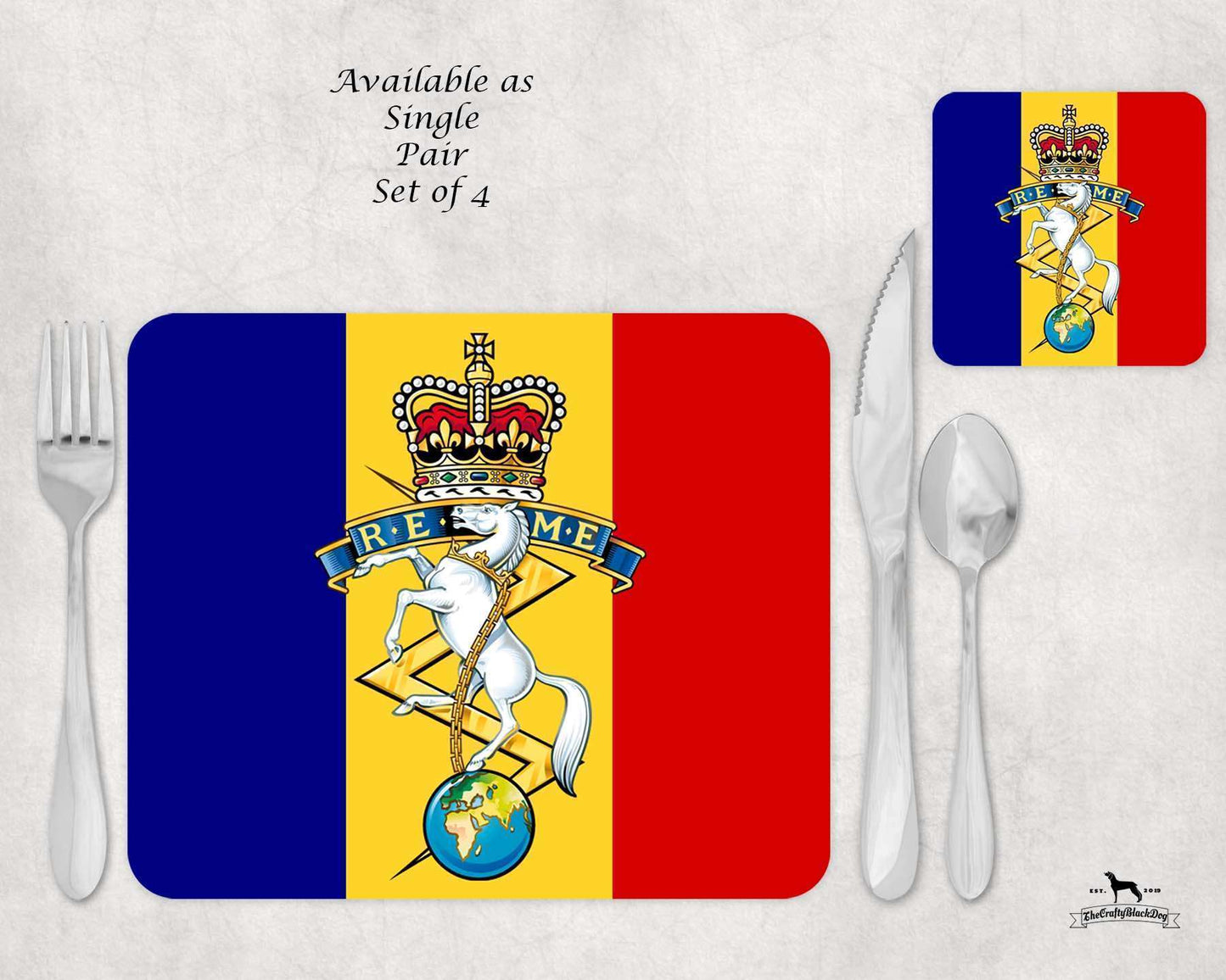 Royal Electrical and Mechanical Engineers - Placemat &amp; Coaster Set