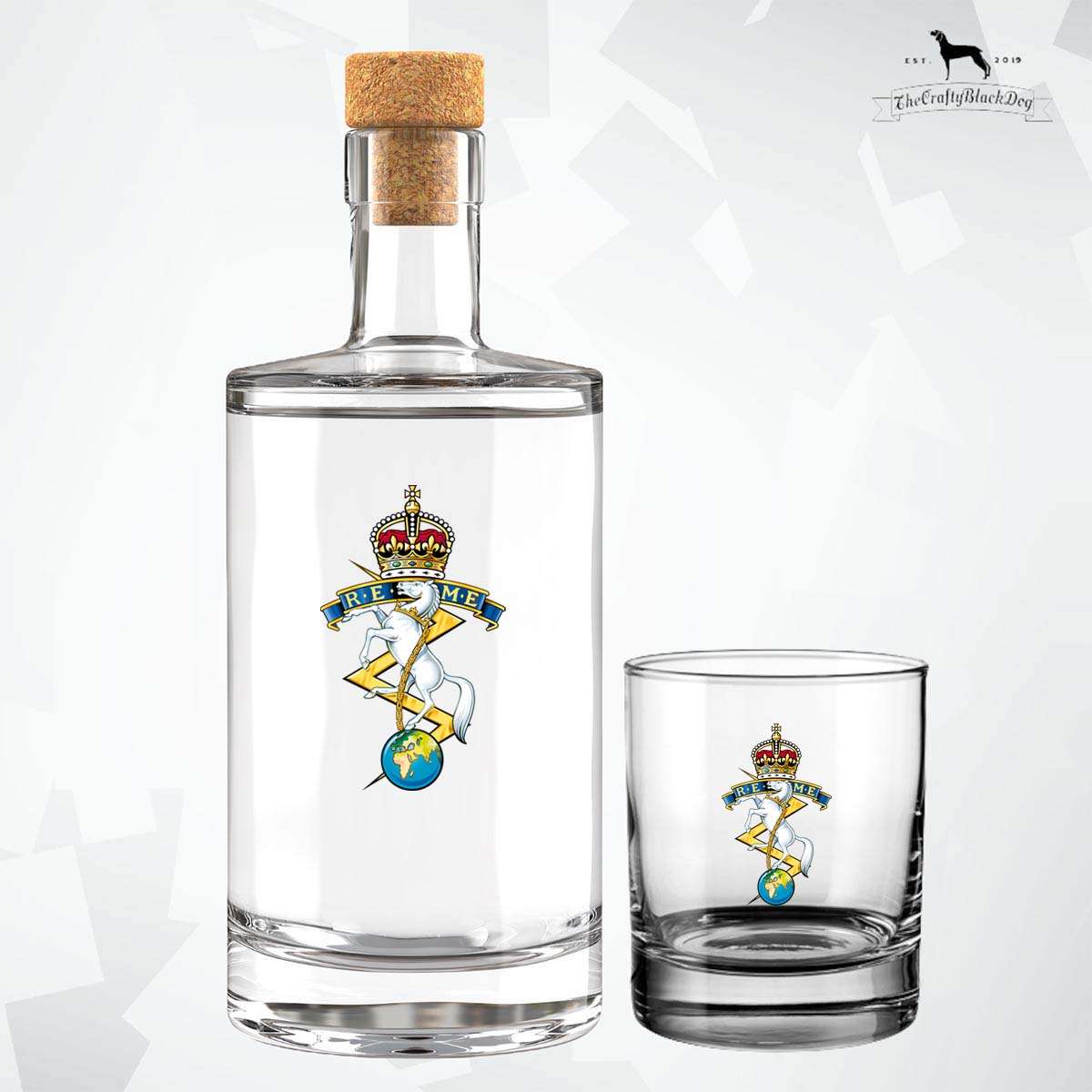 Royal Electrical Mechanical Engineers - Fill Your Own Spirit Bottle (New King's Crown)