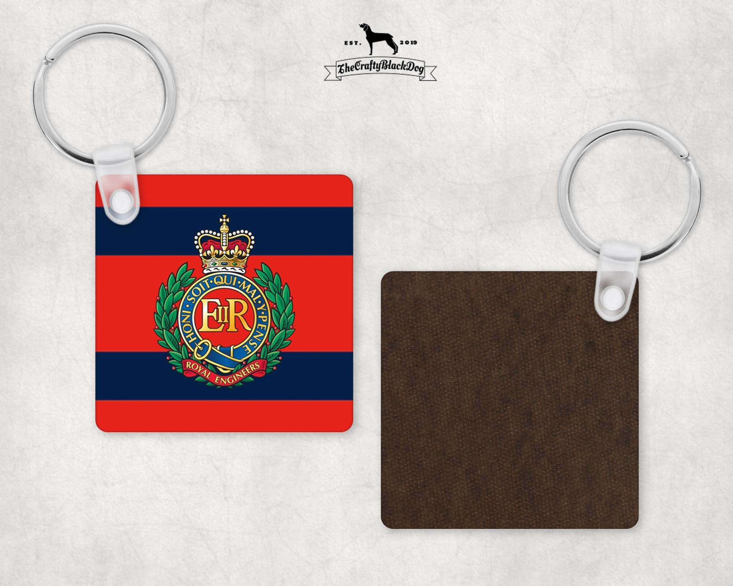 Royal Engineers - Square Key Ring