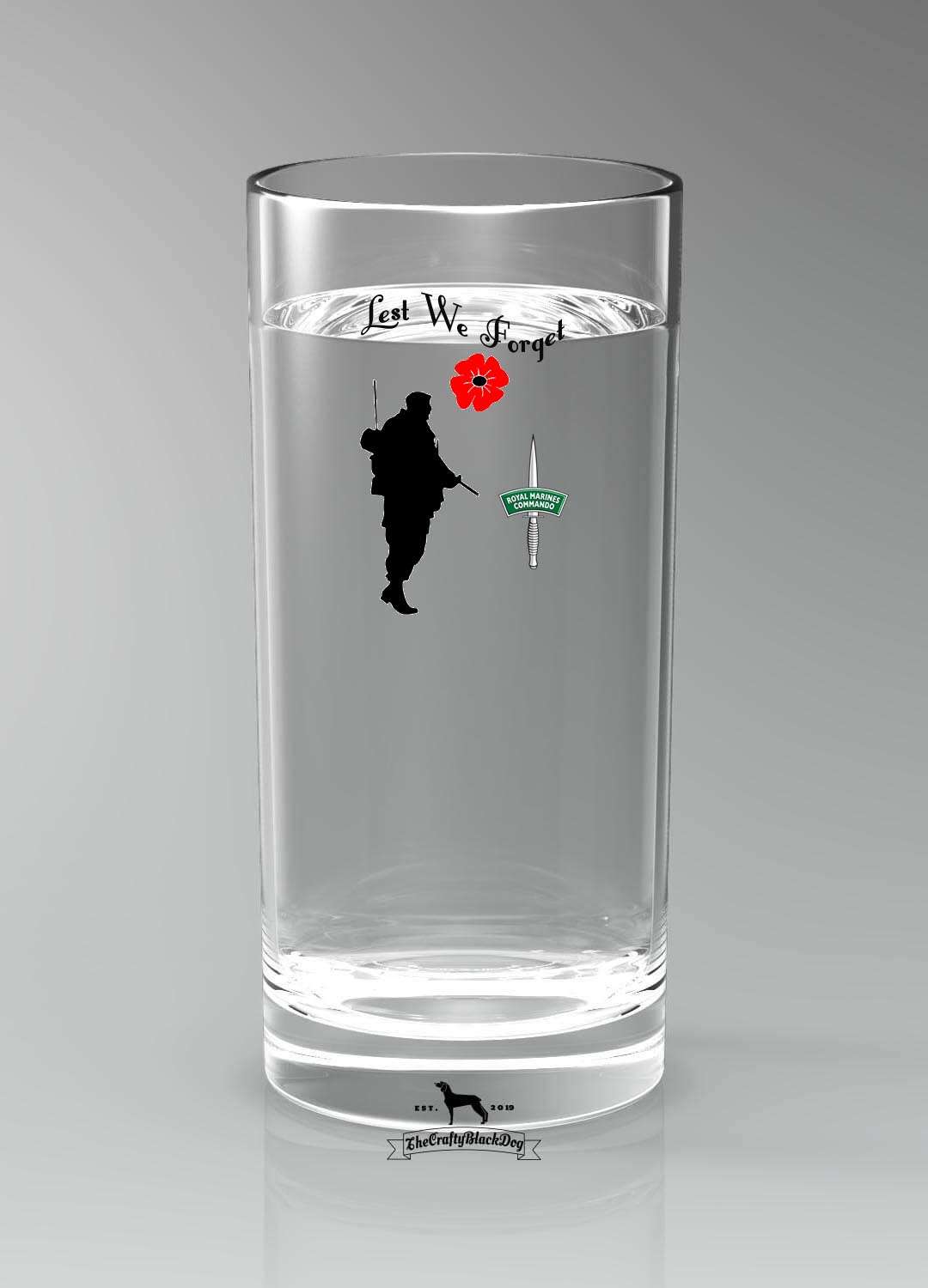 Lest We Forget - Royal Marines - Highball Glass(es)