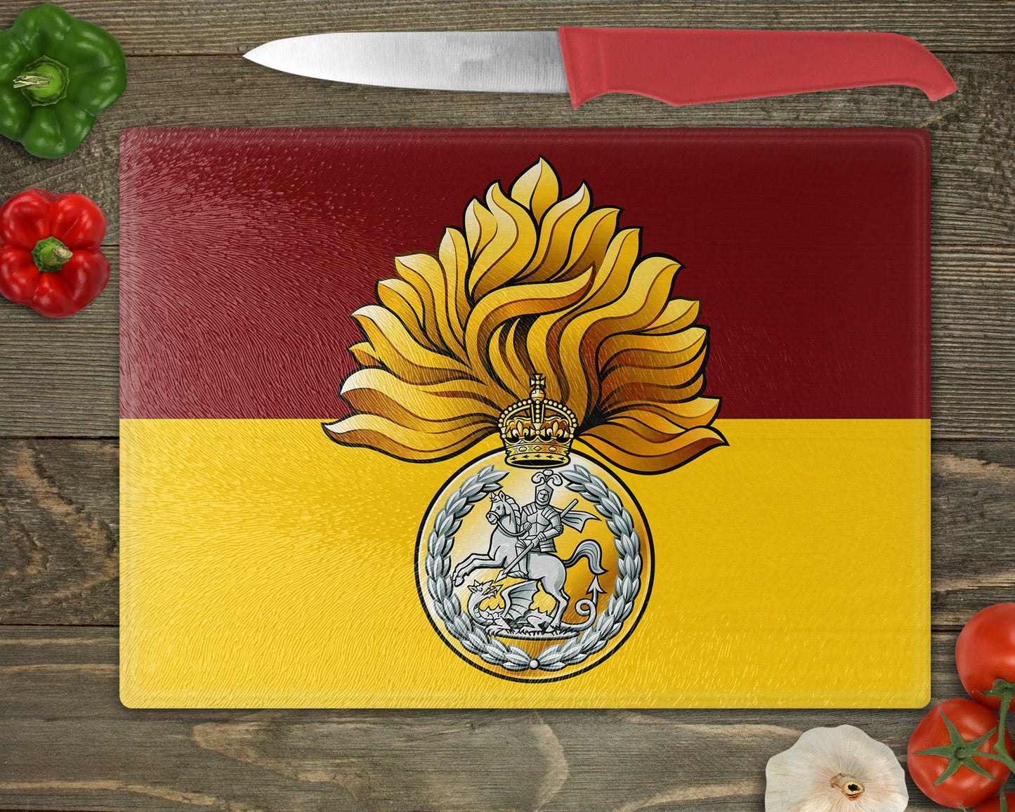 Royal Regiment Fusiliers Crest KC - Cutting Board