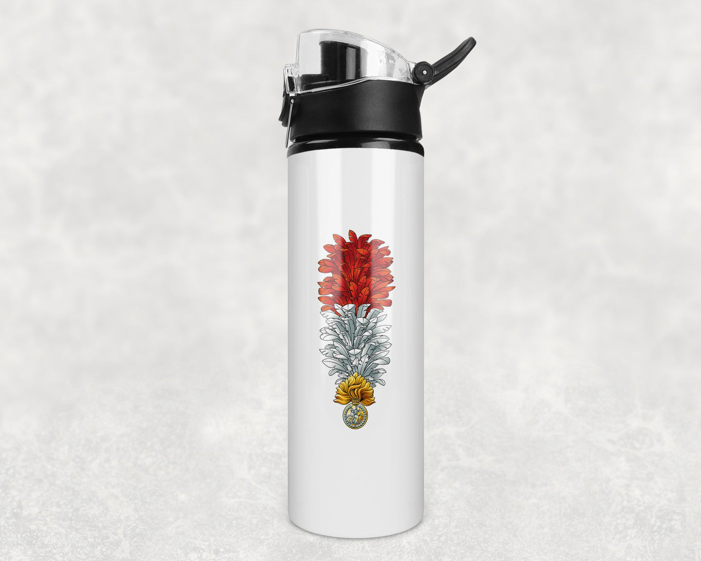 Royal Regiment Fusiliers Hackle KC - Flip Top Water Bottle