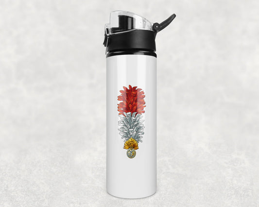 Royal Regiment Fusiliers Hackle KC - Flip Top Water Bottle