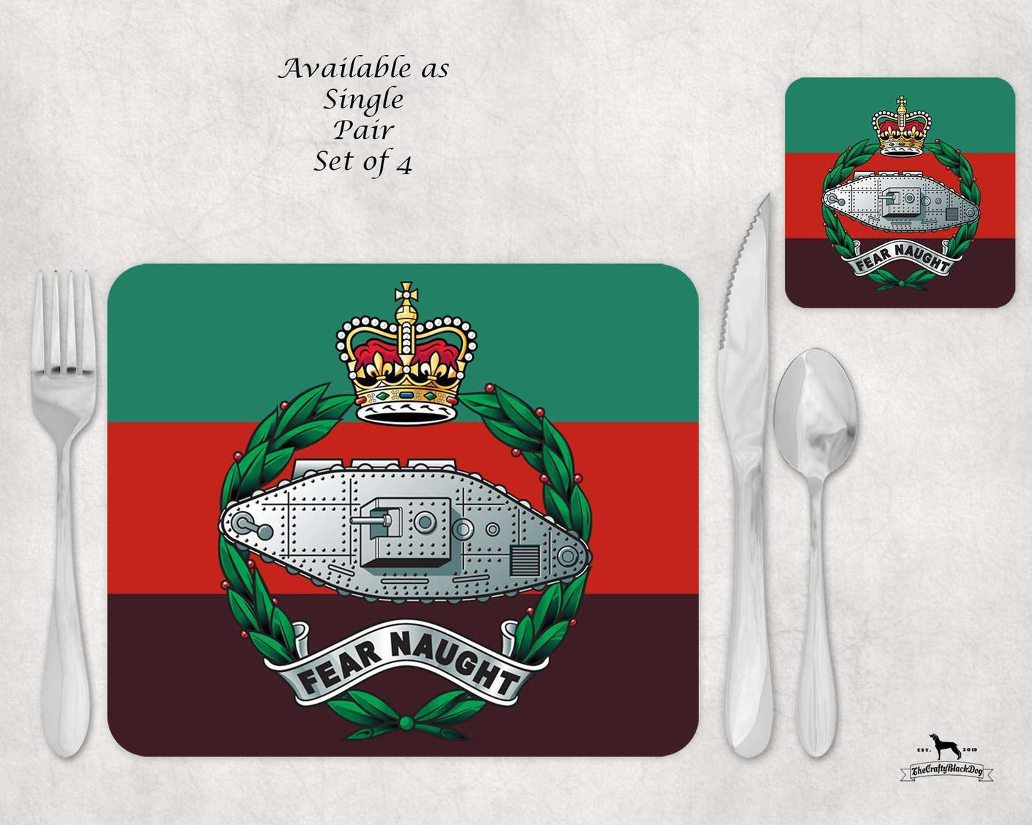 Royal Tank Regiment - Placemat & Coaster Set