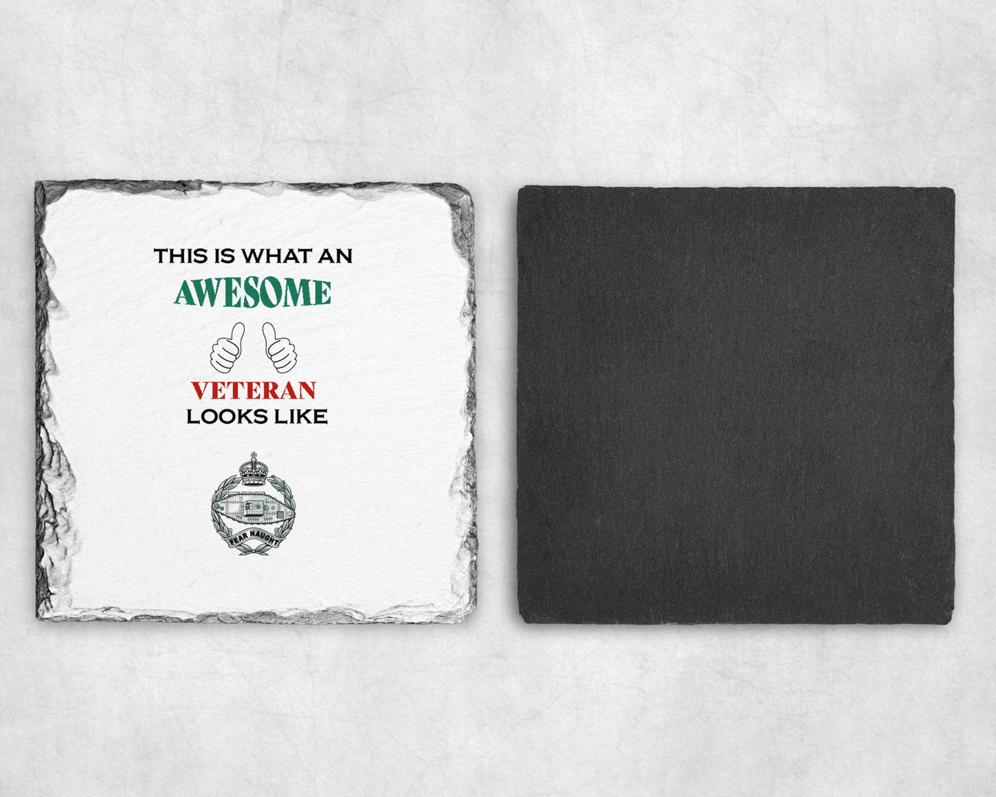 The Royal Tank Regiment KC - Veteran - Slate Coaster