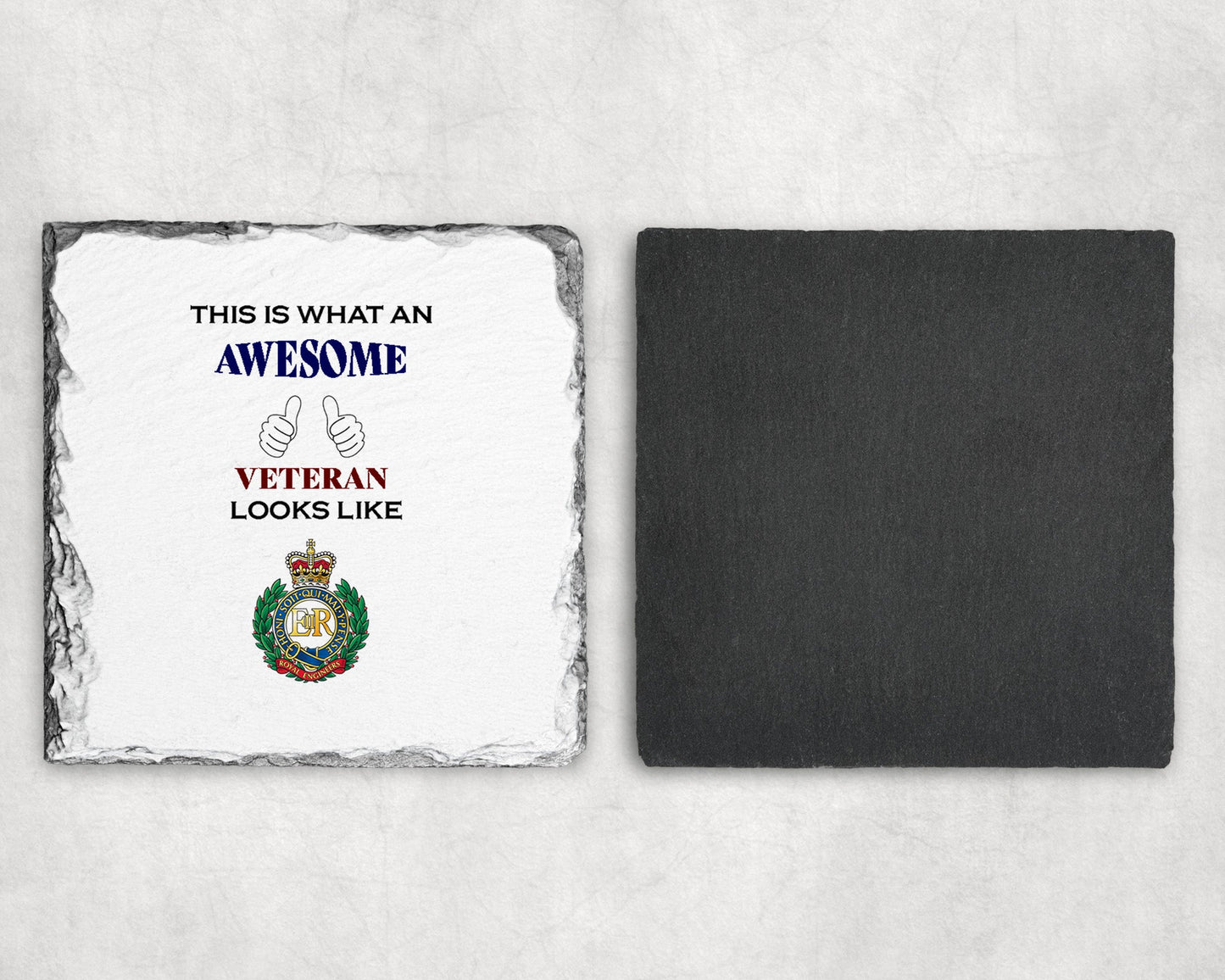 Royal Engineers - Veteran - Slate Coaster