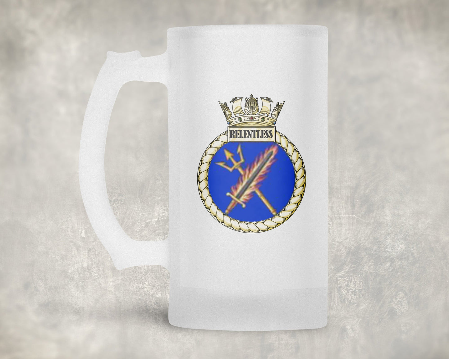 HMS Relentless  - Frosted Stein/Tankard/Beer Mug - Frosted Stein/Tankard/Beer Mug