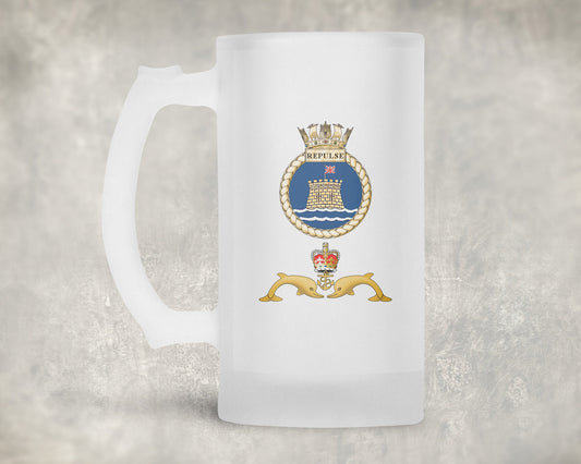 HMS Repulse - Frosted Stein/Tankard/Beer Mug - Frosted Stein/Tankard/Beer Mug