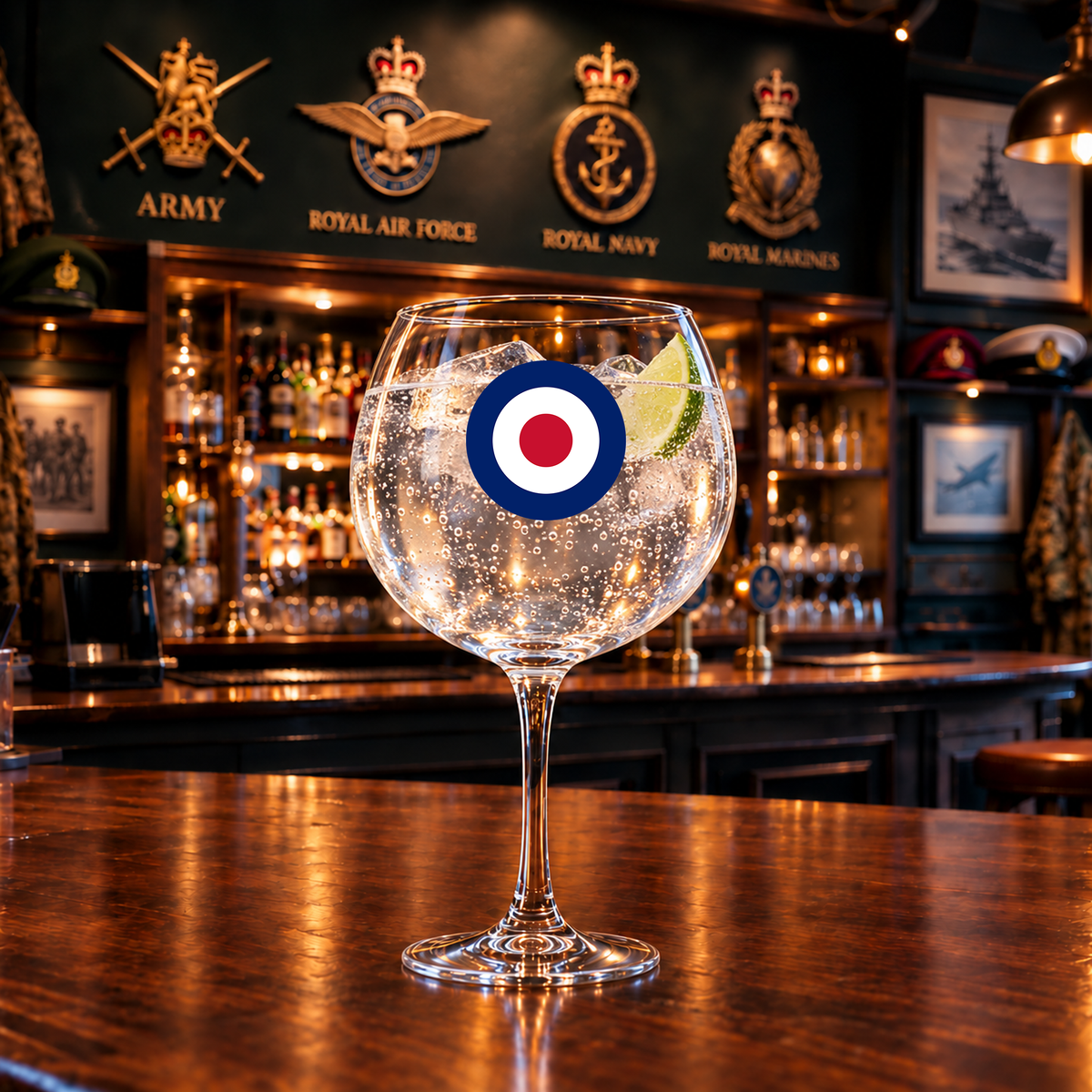 RAF Roundel - Gin Glass | The Crafty Black Dog - Gin Glass | The Crafty Black Dog