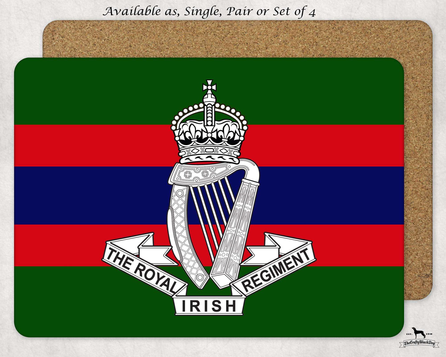 Royal Irish Regiment  Crest - Placemat(s) (New King's Crown)
