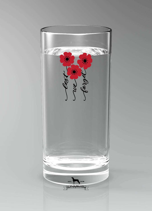 Lest We Forget - Poppy Stems - Highball Glass(es)