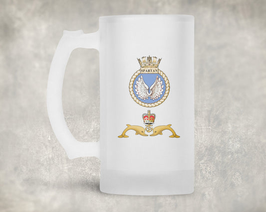 HMS Spartan - Frosted Stein/Tankard/Beer Mug - Frosted Stein/Tankard/Beer Mug