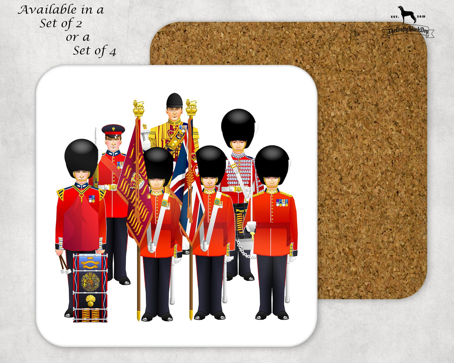 Grenadier Guards Cap Badge - Uniform Coaster Set