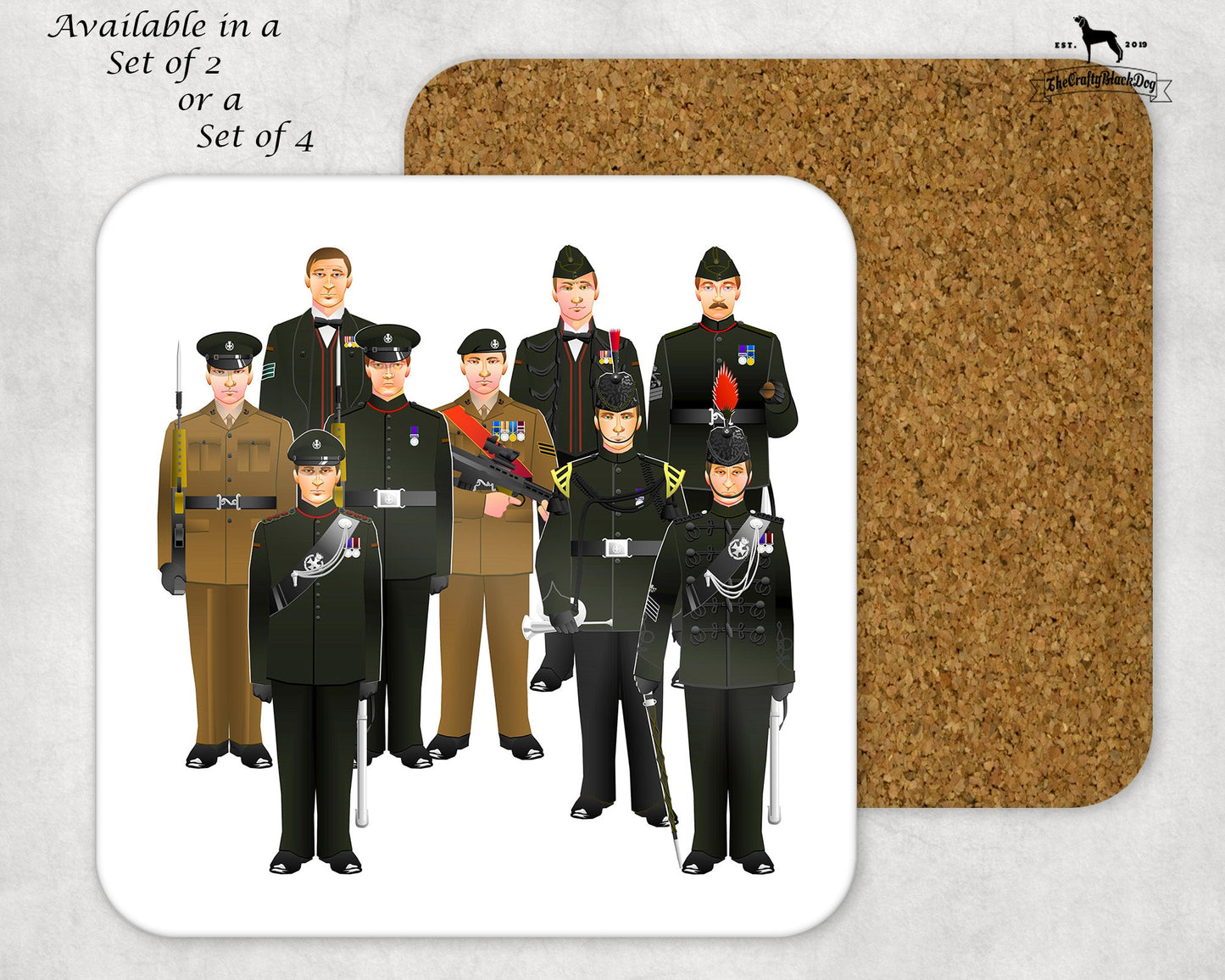 Royal Green Jackets - Uniform Coaster Set