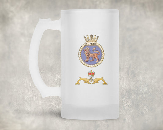 HMS Superb - Frosted Stein/Tankard/Beer Mug - Frosted Stein/Tankard/Beer Mug