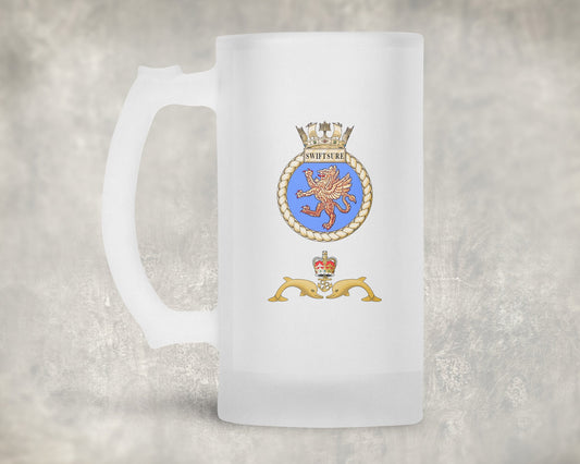 HMS Swiftsure - Frosted Stein/Tankard/Beer Mug - Frosted Stein/Tankard/Beer Mug