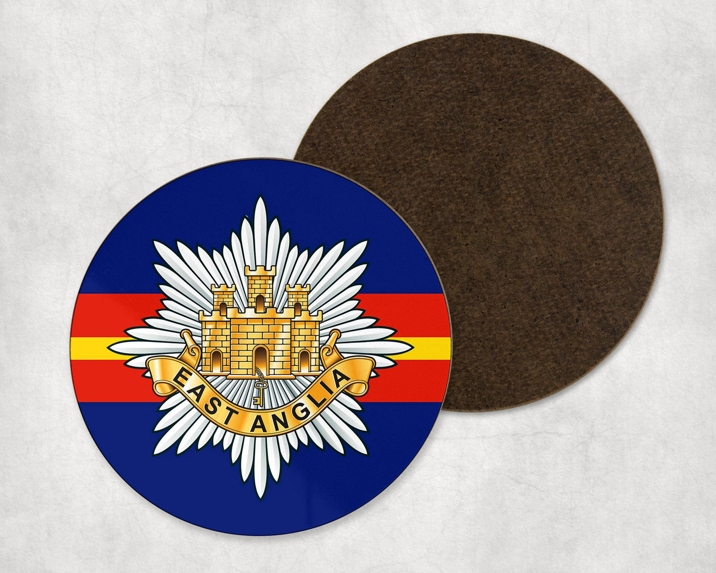 East Anglia Regiment -  Round Coaster Set