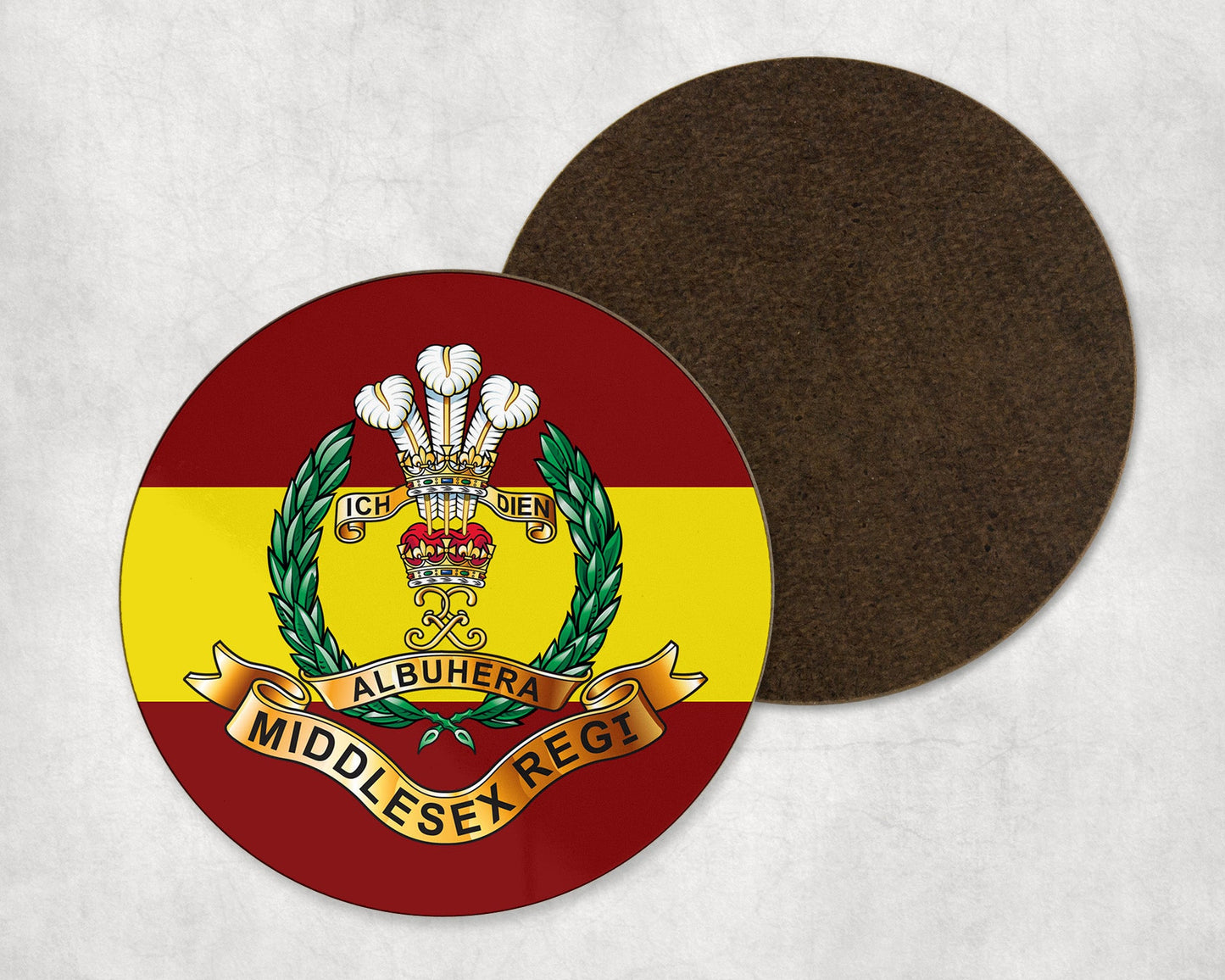 Middlesex Regiment -  Round Coaster Set