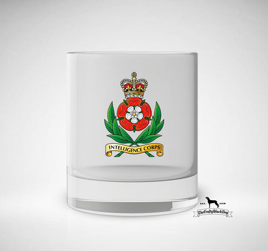 Intelligence Corps Cap Badge - Whiskey/Spirit Glass