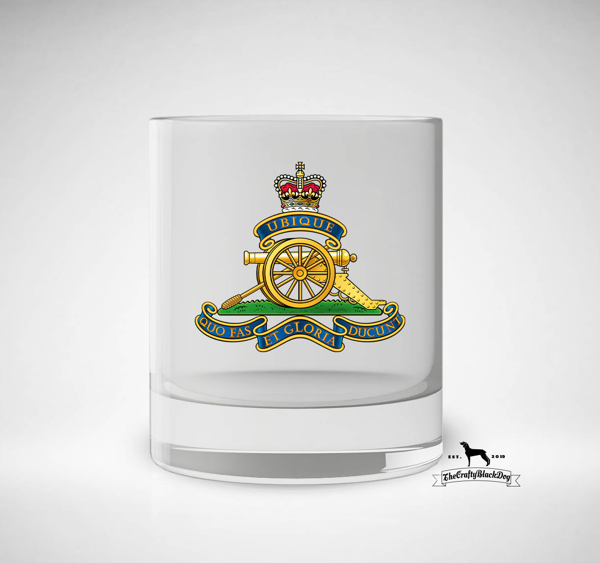 Royal Artillery Cap Badge - Whiskey/Spirit Glass