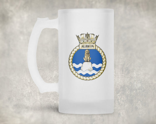HMS Albion - Frosted Stein/Tankard/Beer Mug - Frosted Stein/Tankard/Beer Mug
