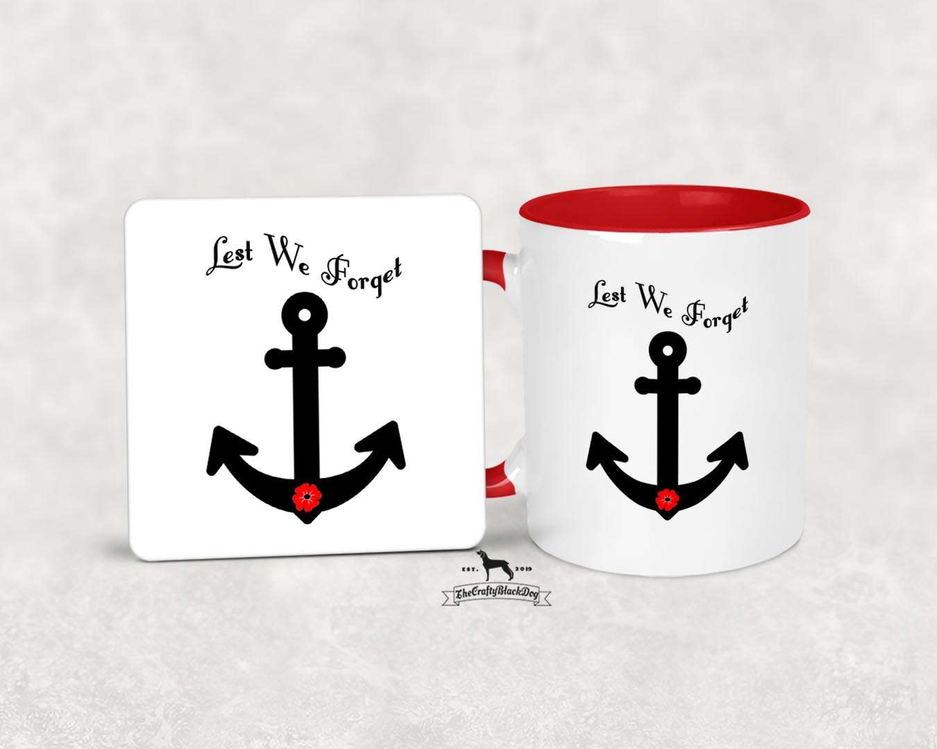 Lest We Forget - Anchor - MUG and COASTER SET