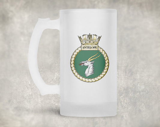 HMS Antelope - Frosted Stein/Tankard/Beer Mug - Frosted Stein/Tankard/Beer Mug