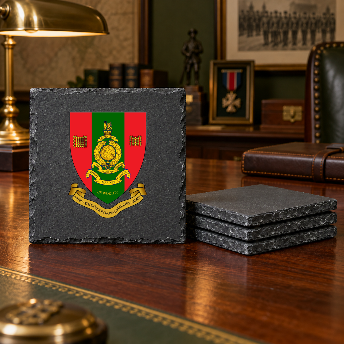 Arbroath Royal Marines Cadets - Slate Coaster Set | The Crafty Black Dog