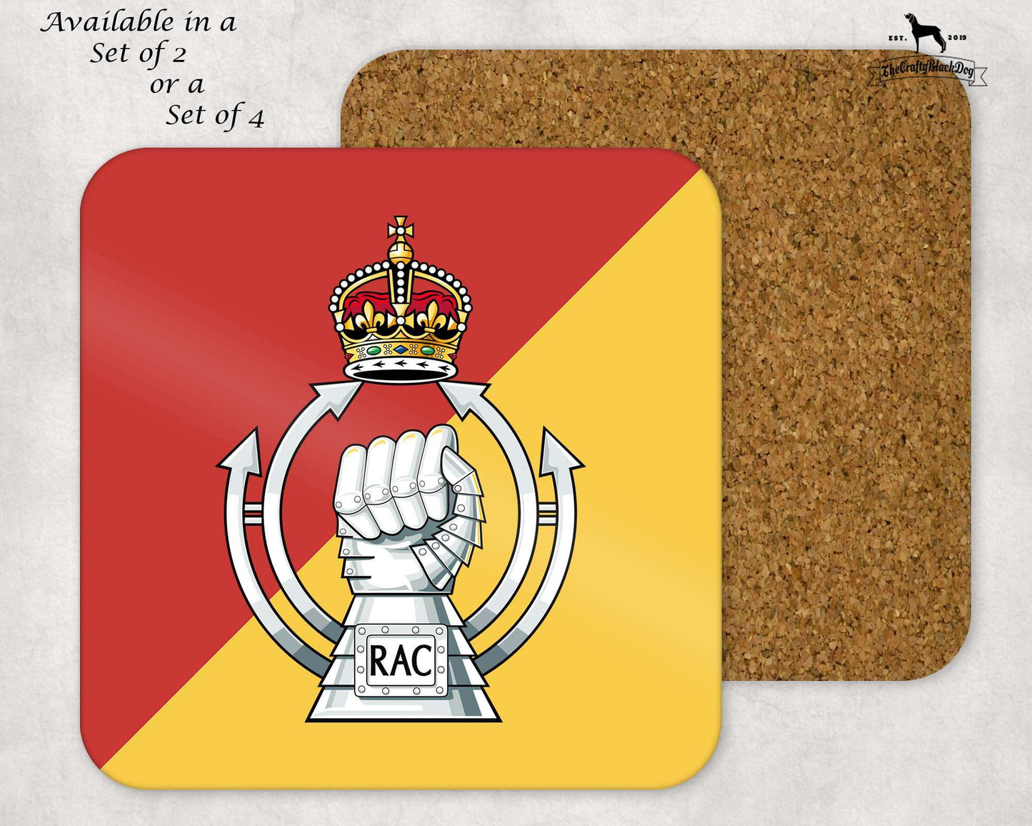 Royal Armoured Corps - COASTER SET (New King's Crown)