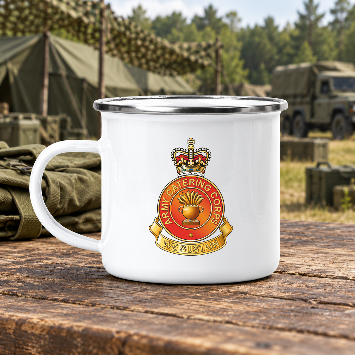 Army Catering Corps - Enamel Camping Mug | The Crafty Black Dog