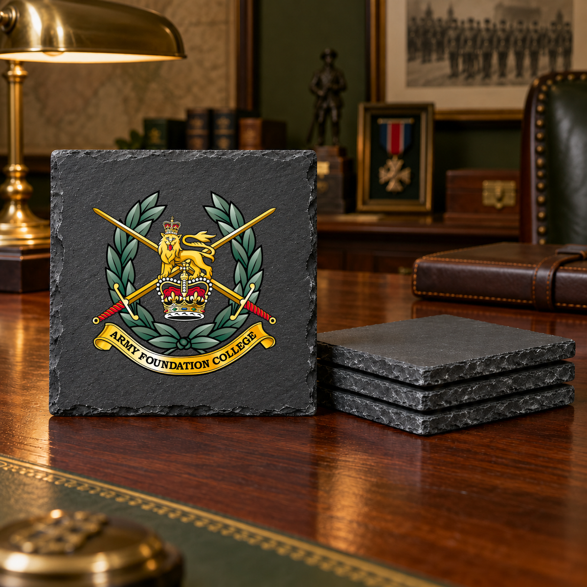 Army Foundation College - Slate Coaster Set | The Crafty Black Dog