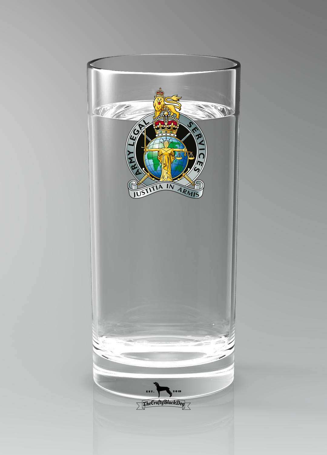 Army Legal Services Branch - Straight Gin/Mixer/Water Glass (New King's Crown)