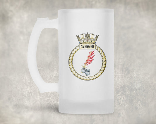 HMS Avenger - Frosted Stein/Tankard/Beer Mug - Frosted Stein/Tankard/Beer Mug