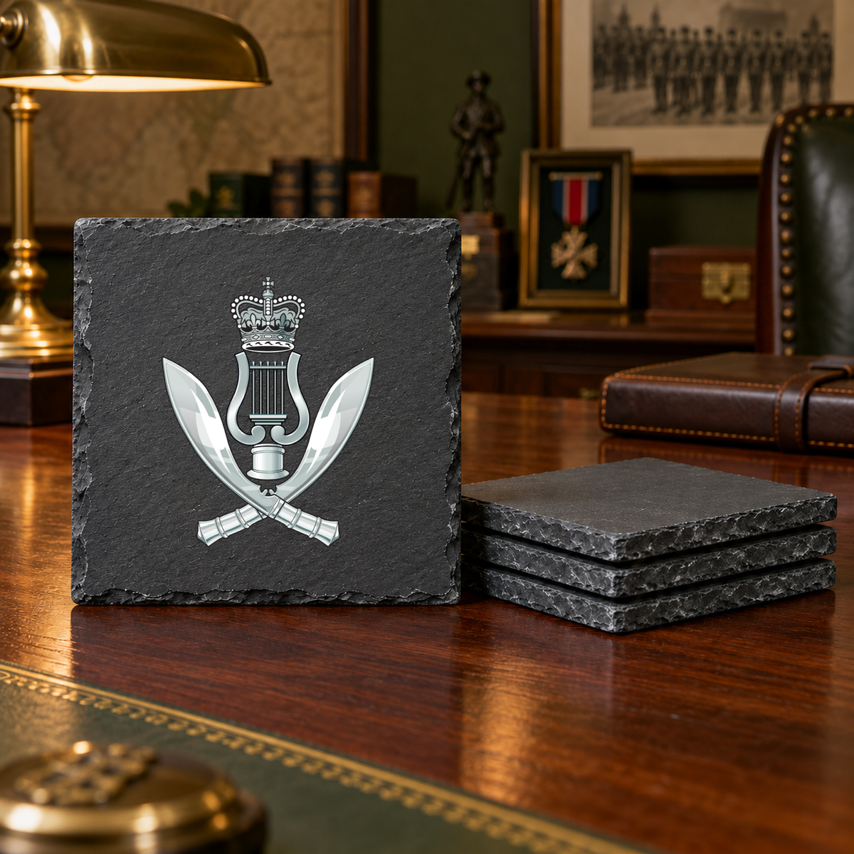 Band of the Brigade of Gurkhas - Slate Coaster Set | The Crafty Black Dog
