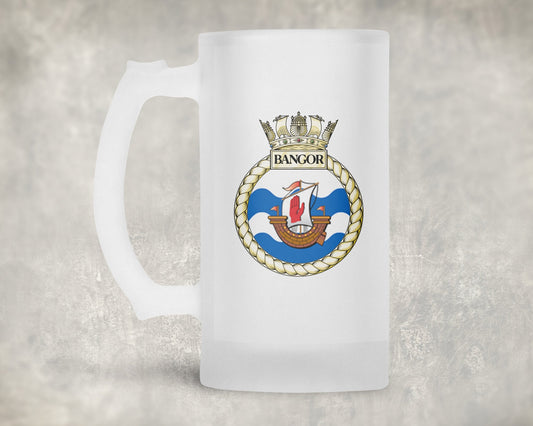 HMS Bangor - Frosted Stein/Tankard/Beer Mug - Frosted Stein/Tankard/Beer Mug