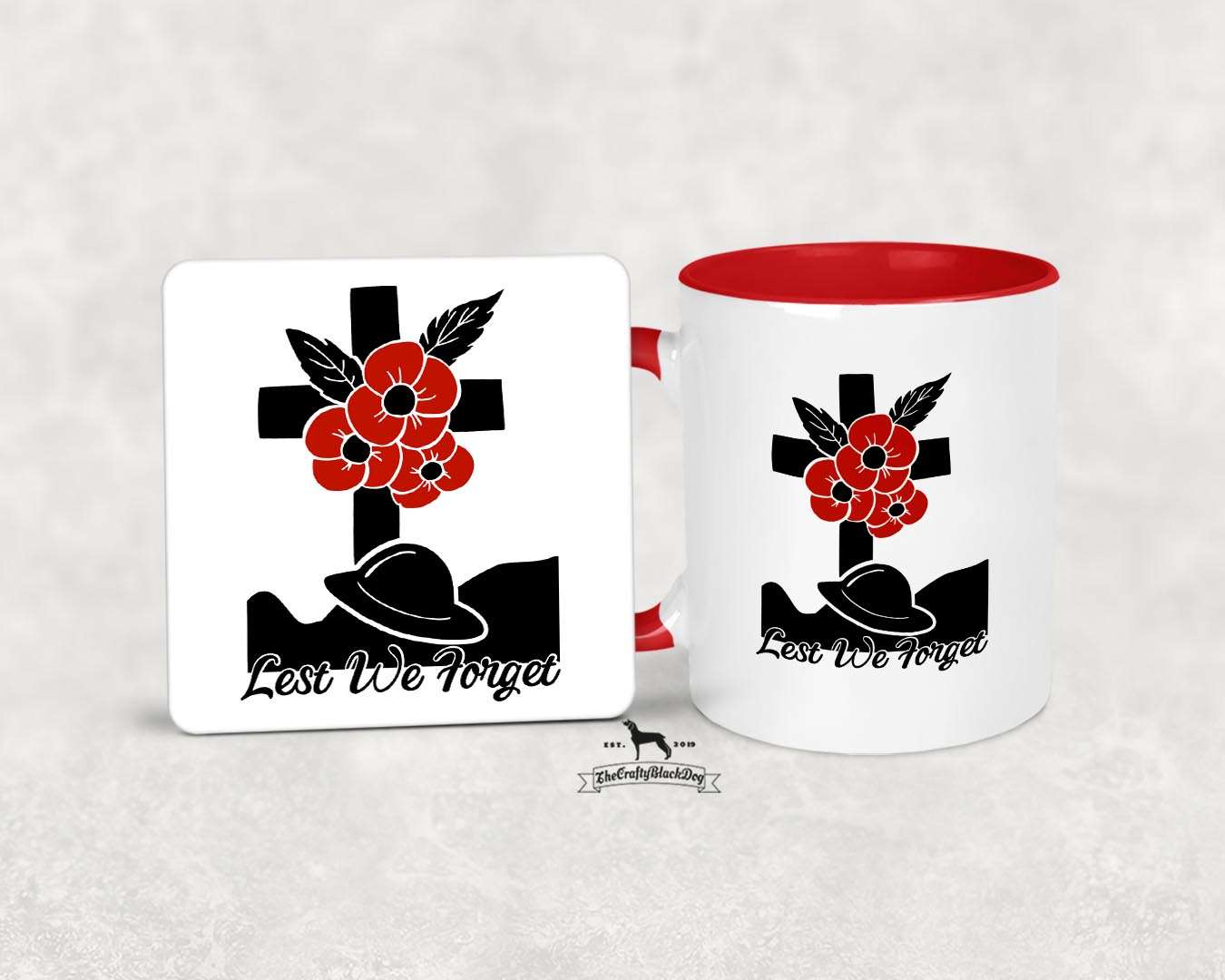 Poppy, Cross and Helmet - MUG and COASTER SET