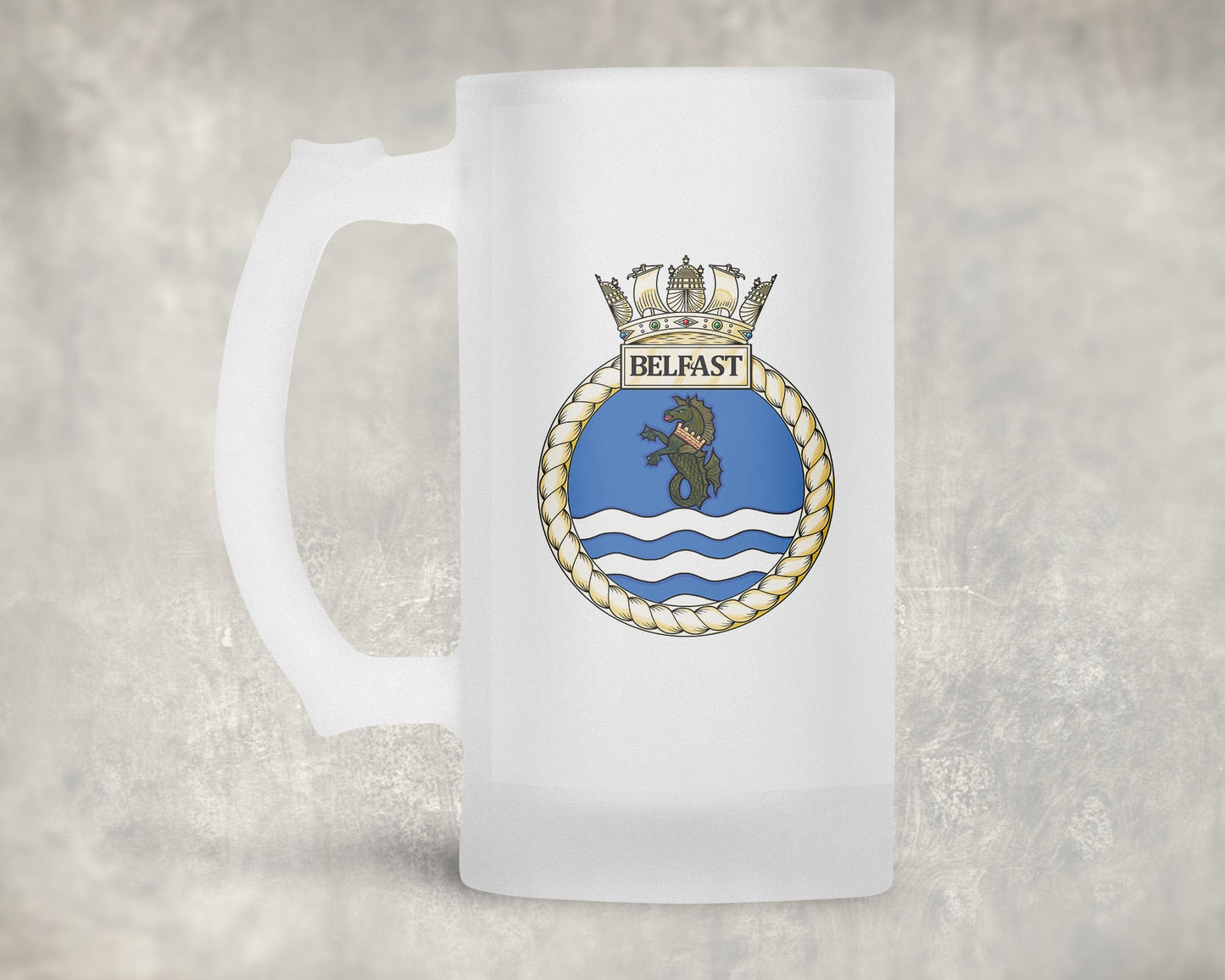 HMS Belfast - Frosted Stein/Tankard/Beer Mug - Frosted Stein/Tankard/Beer Mug