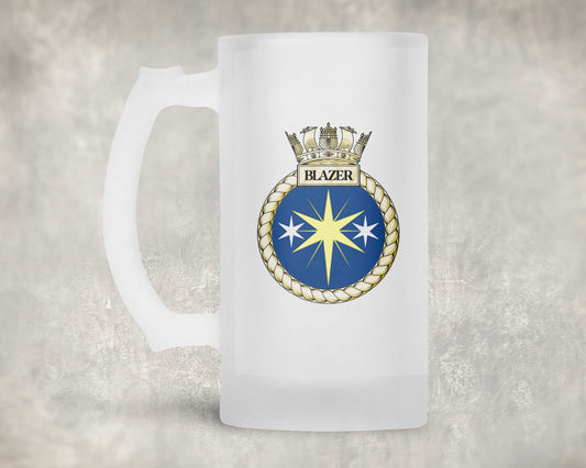 HMS Blazer - Frosted Stein/Tankard/Beer Mug - Frosted Stein/Tankard/Beer Mug