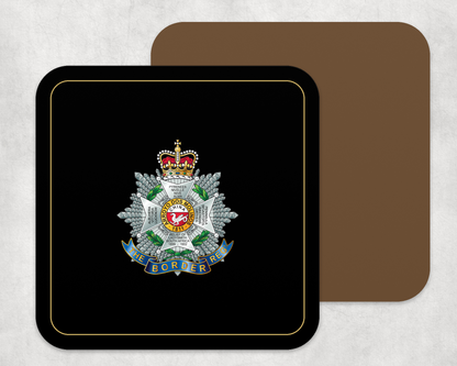 Border Regiment - Placemat | The Crafty Black Dog — Black_Gold_Hardback_Coaster copy