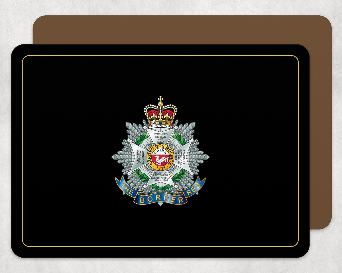 Border Regiment - Placemat | The Crafty Black Dog — Black_Gold_Hardback_Placemat