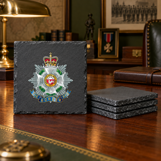 Border Regiment - Slate Coaster Set | The Crafty Black Dog