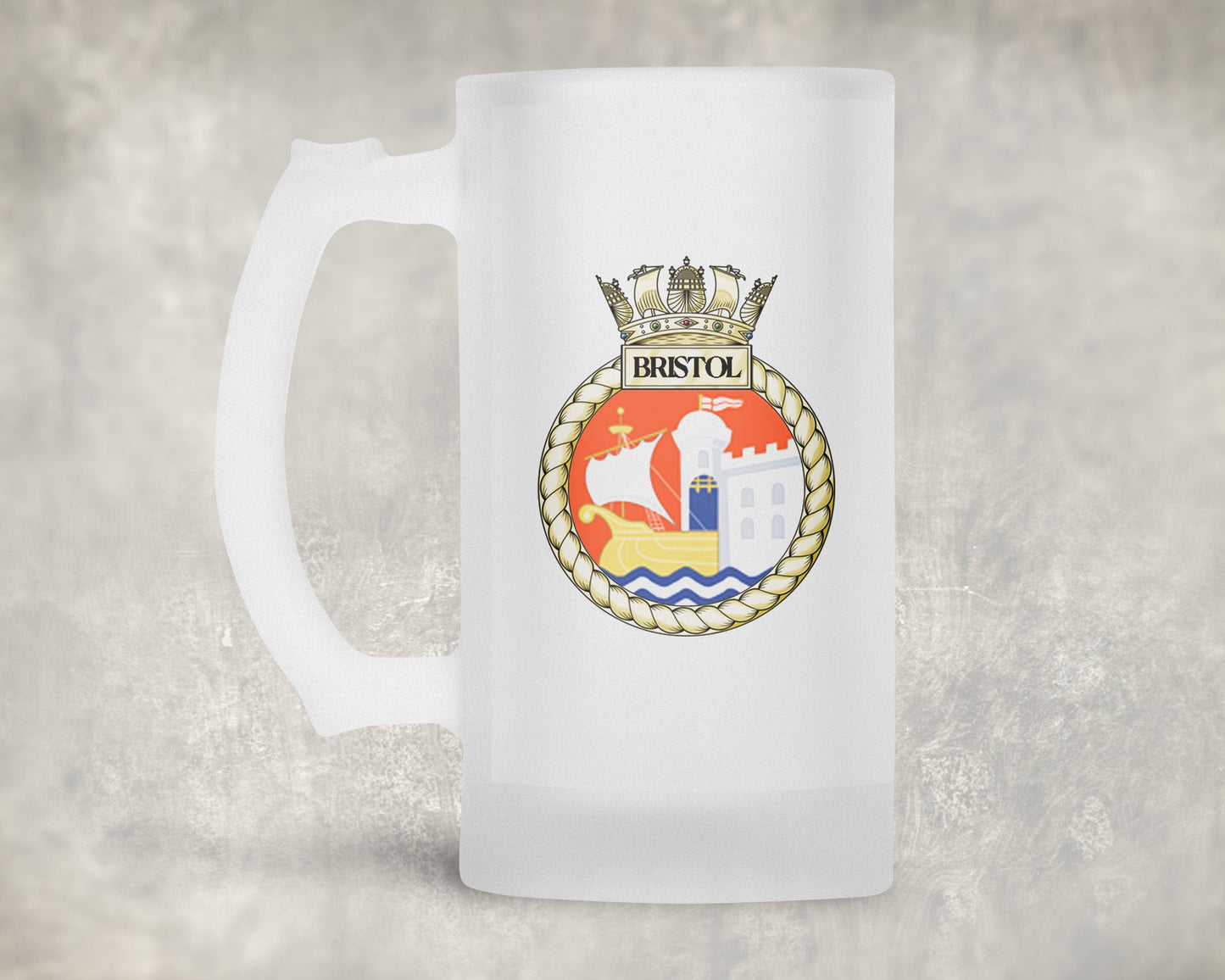 HMS Bristol - Frosted Stein/Tankard/Beer Mug - Frosted Stein/Tankard/Beer Mug