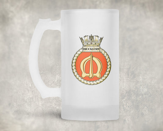 HMS Brocklesby - Frosted Stein/Tankard/Beer Mug - Frosted Stein/Tankard/Beer Mug