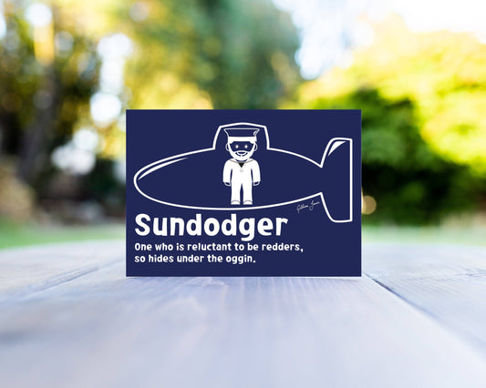 Gillian Jones Designs - Sundodger Cartoon Greeting Card