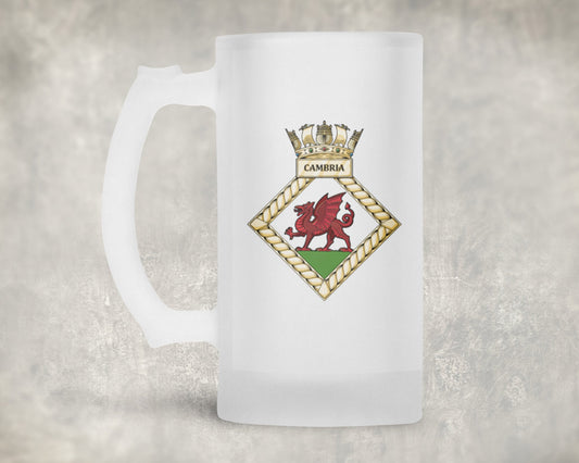 HMS Cambria - Frosted Stein/Tankard/Beer Mug - Frosted Stein/Tankard/Beer Mug