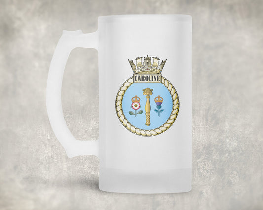HMS Caroline - Frosted Stein/Tankard/Beer Mug - Frosted Stein/Tankard/Beer Mug