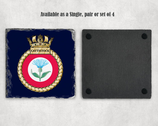 HMS Cattistock - Slate Coaster